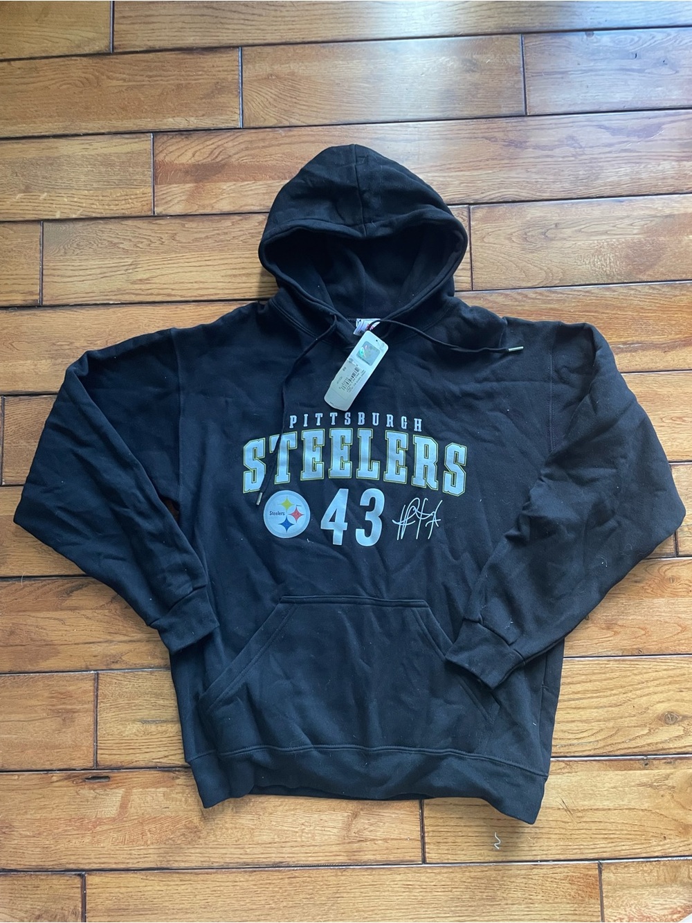 Pittsburgh Steelers Black Pullover Hoodie - Number 43